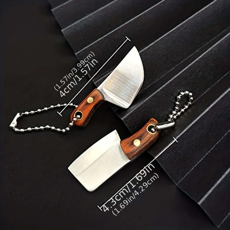 4pcs Set Mini Axe-Shaped Knives with Covers Stainless Steel Portable EDC Utility Kni