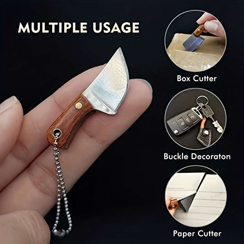 4pcs Set Mini Axe-Shaped Knives with Covers Stainless Steel Portable EDC Utility Kni