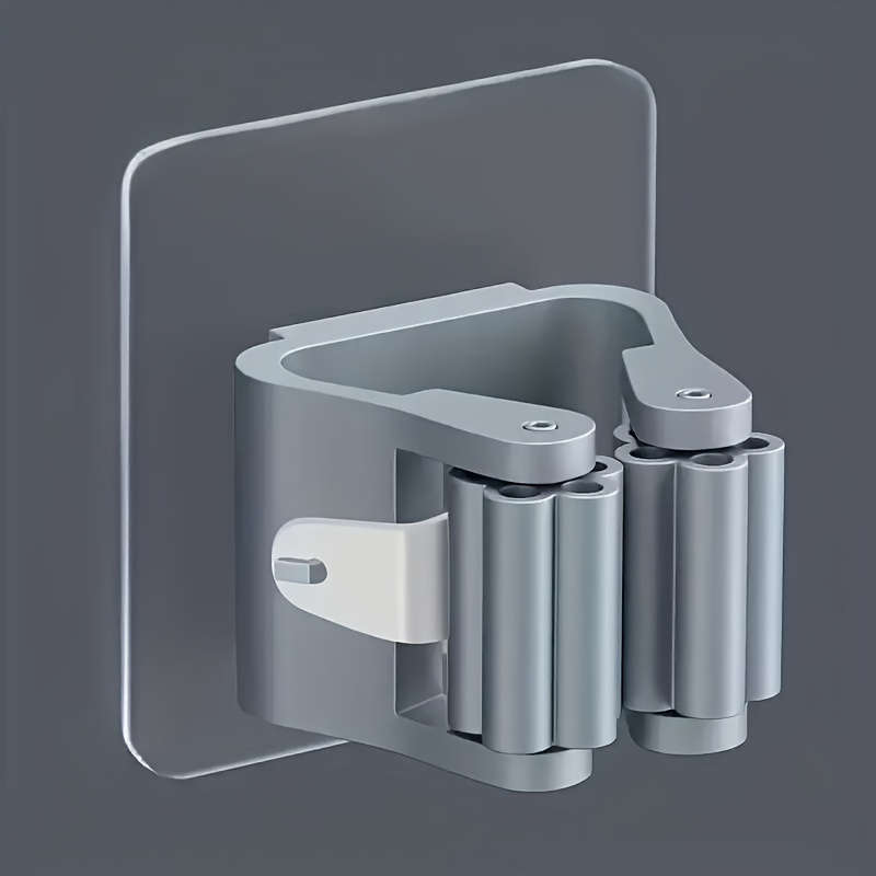 4pcs Plastic Utility Hooks Wall Mounted Mop and Broom Holder Strong Adhesion No-Drill Storage