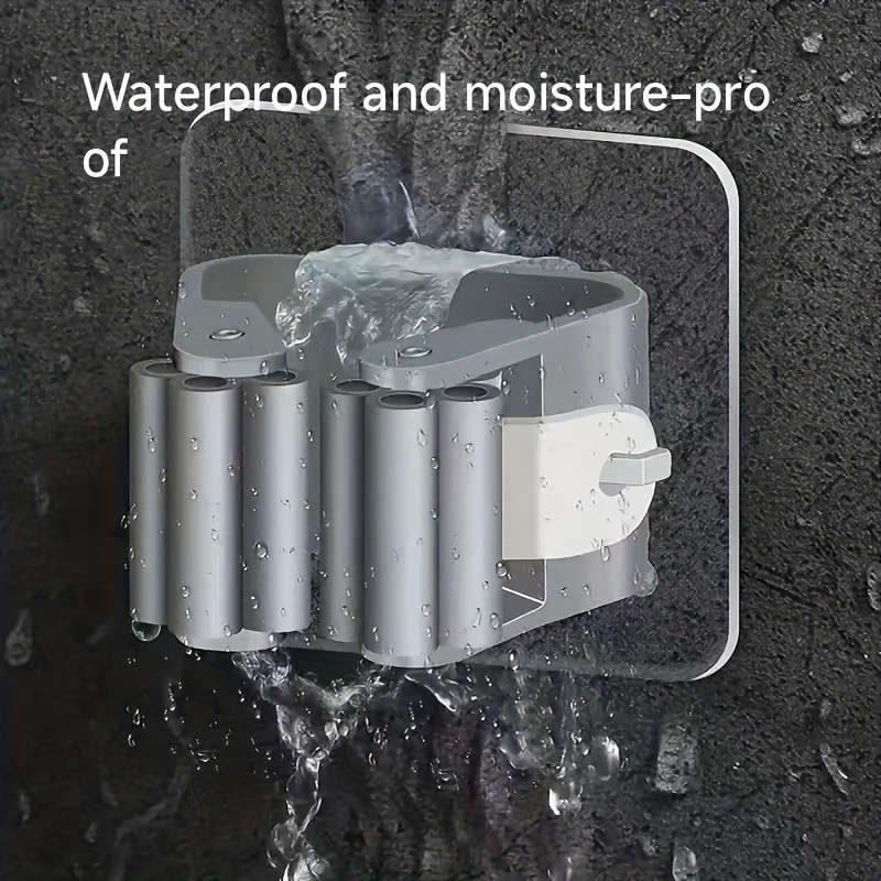 4pcs Plastic Utility Hooks Wall Mounted Mop and Broom Holder Strong Adhesion No-Drill Storage