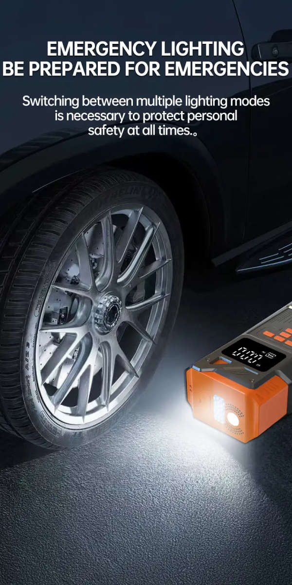 Heavy-Duty Car Emergency Booster - Tire Inflator and Jump Starter