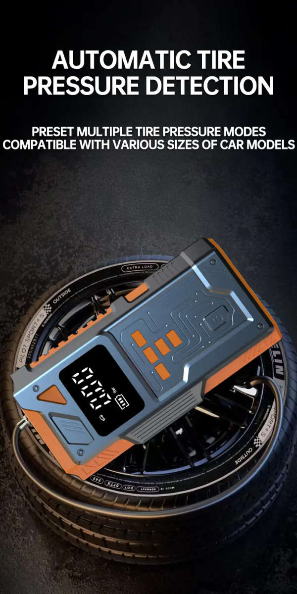 Heavy-Duty Car Emergency Booster - Tire Inflator and Jump Starter