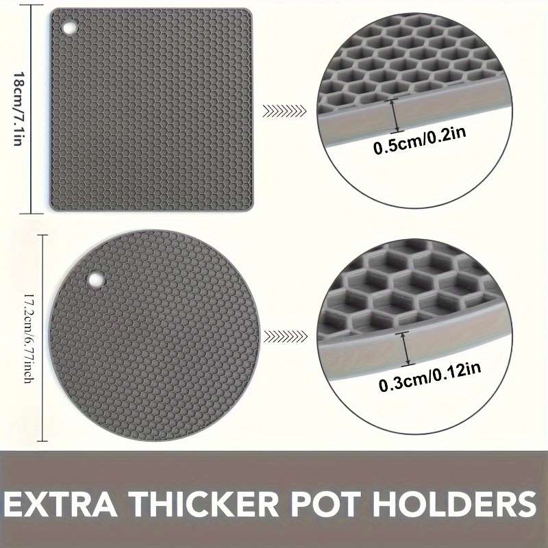 4pcs Black Silicone Heat Guard Pads Non-Slip Heat Stain Resistant Kitchen Mats for Cookwar