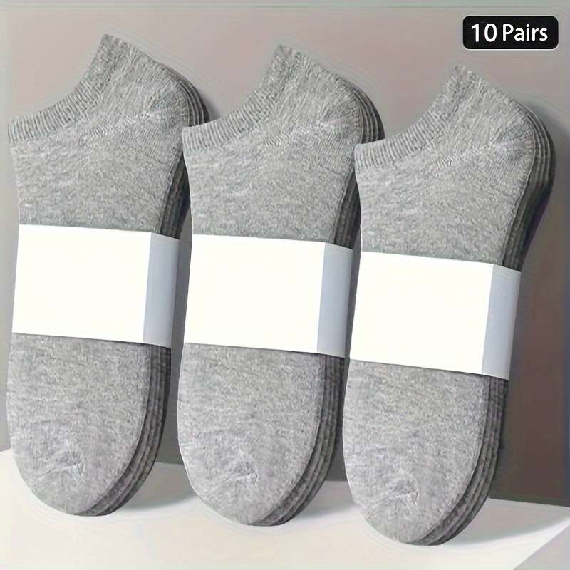 10 Pairs Grey One Size High Elastic Socks