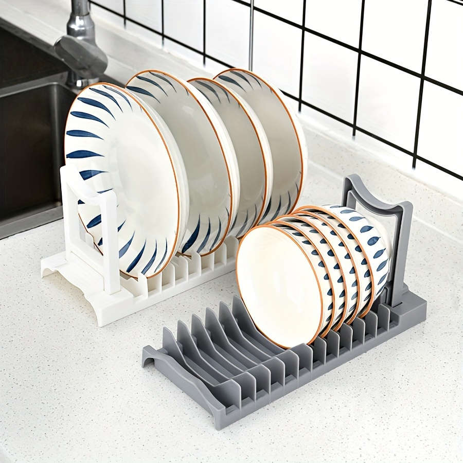 1pc Foldable Dish Rack   Space-Saving Plastic Kitchen Organizer for Countertops and Cabinets   Mult