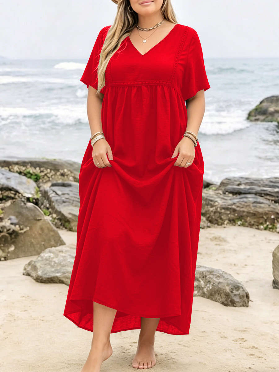 Women S Dress Color Red Size Plus 5Xl