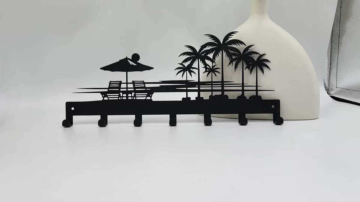 Key Hook Wall-Mounted Key Rack Metal Key Holder Wall-Mounted Key Storage Rack Vacation-Themed Ke