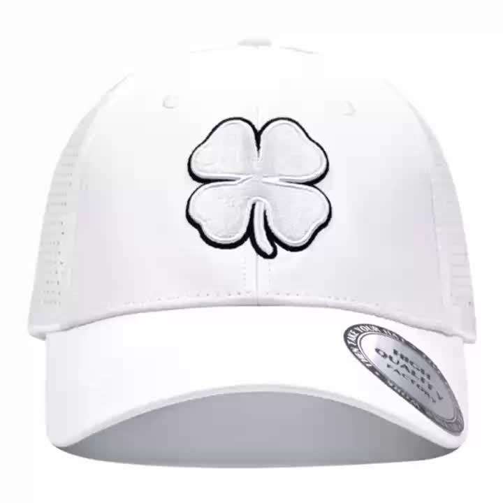 Lucky Life Embroidered Four-Leaf Clover Baseball Cap 100% Polyester Sports Hat
