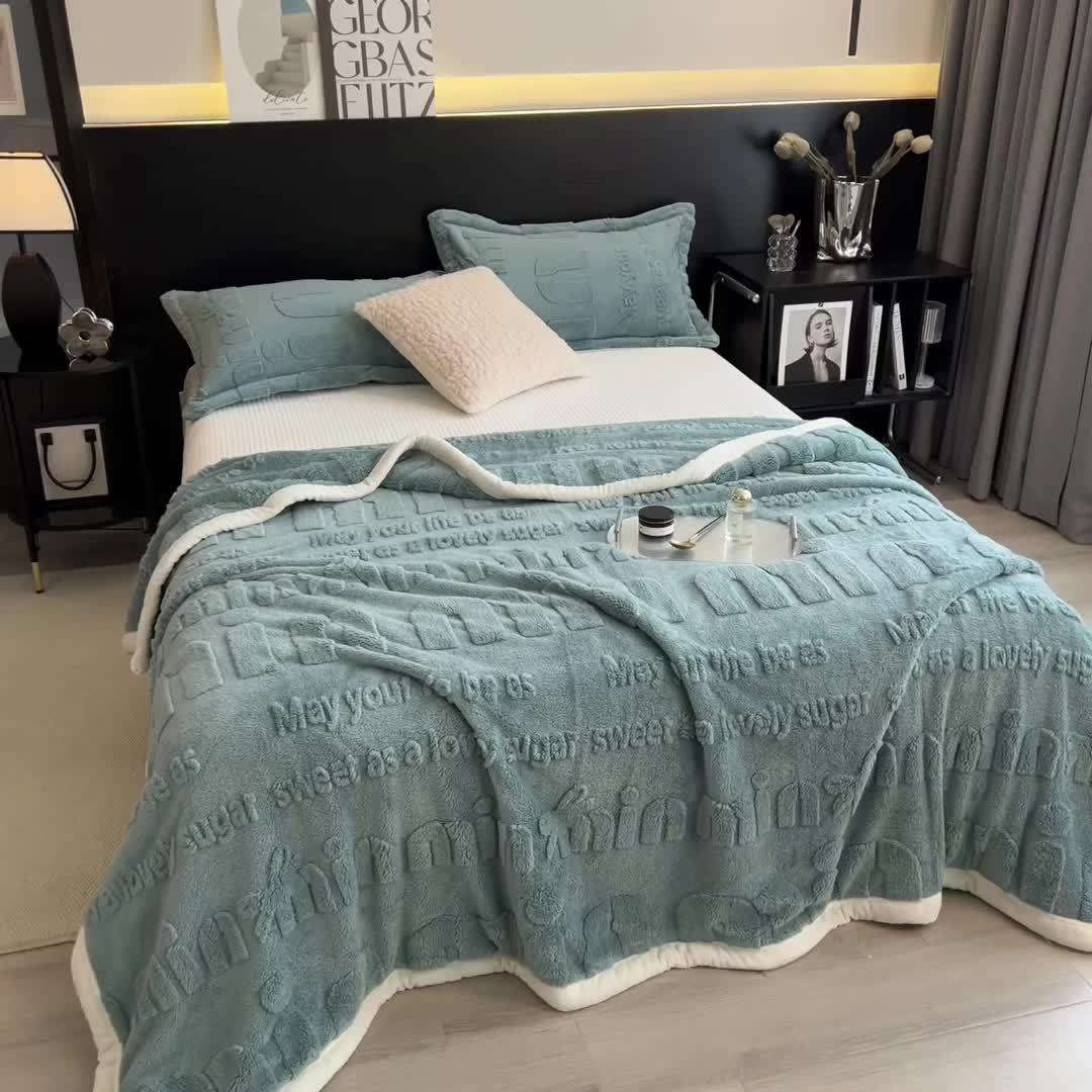 1ps Blanket Color Artificial Jade Powder White Edge size XXL