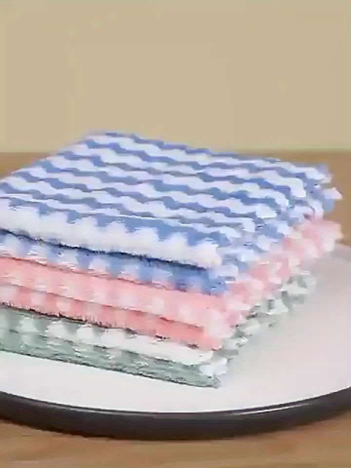 5pcs Ultra-Soft Microfiber Dish Cloths Super Absorbent Machine Washable Towels for Kitchen
