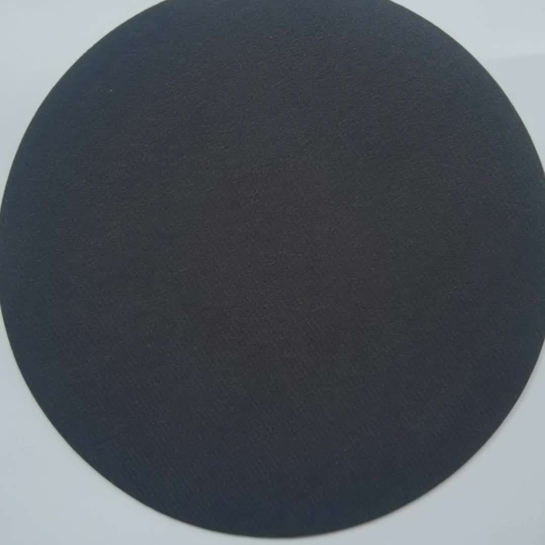Round Faux Leather Mouse Pad Sleek Black Smooth Surface