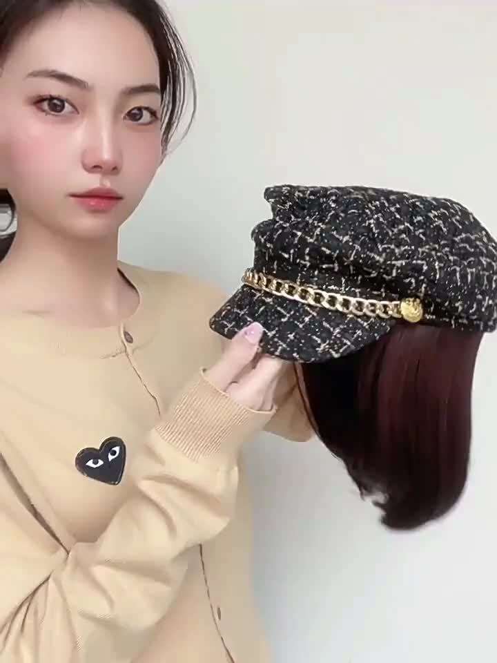 1Pc Black 25.4cm Fashion Design Wig