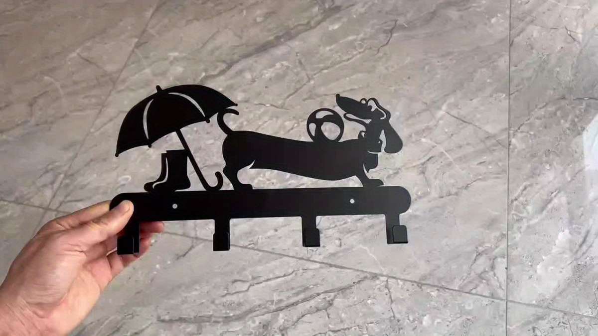 1pc Adorable Dog Umbrella  Rain Boot Wall-Mounted Key  Leash HookRust-Resistant Metal Powder