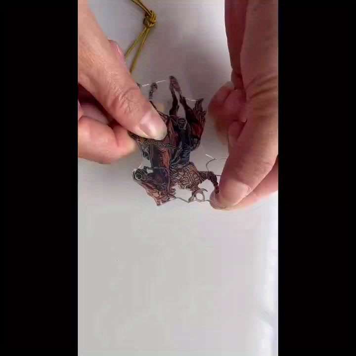 1pc 2D Flat  Car Hanging Decorations  Cute Riding Cowboy Fabric Car Interior Hanging Decorat