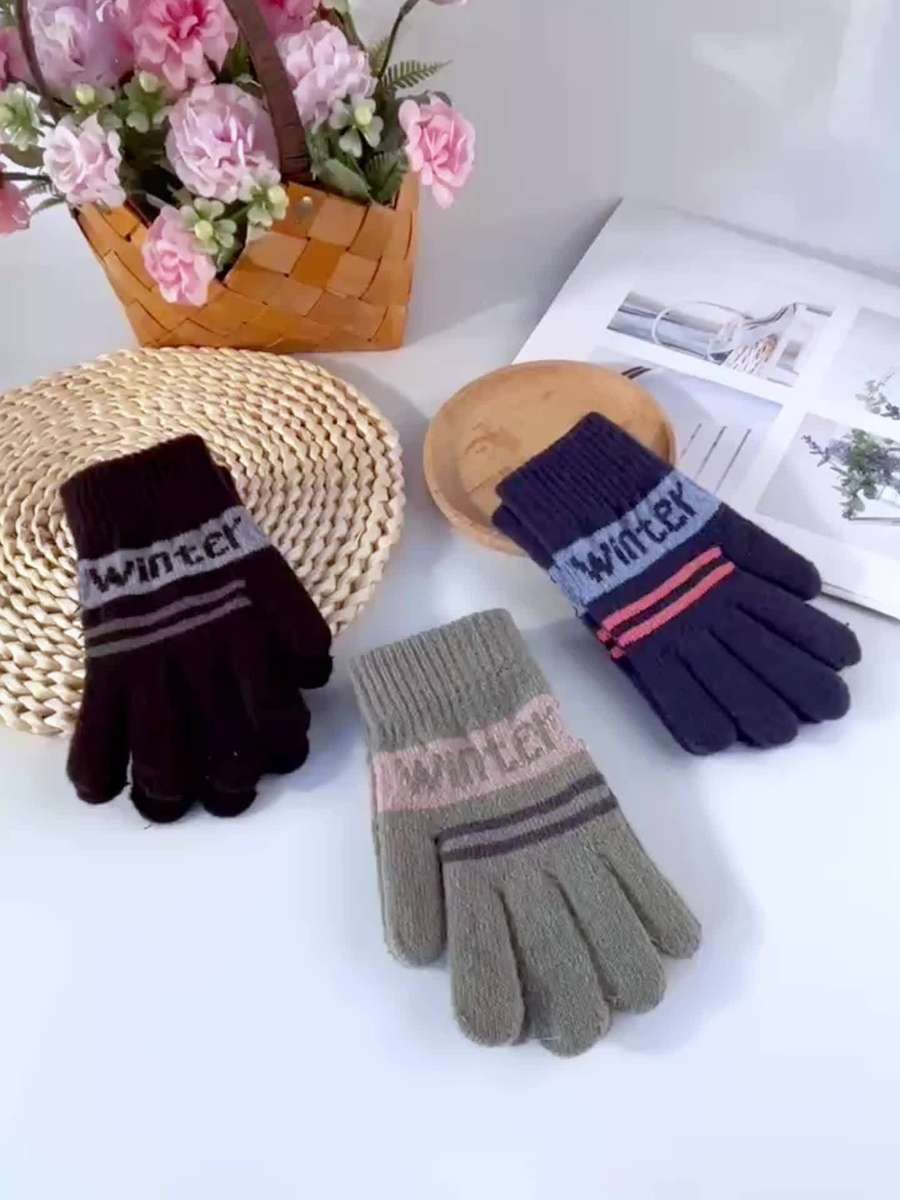 1 Pair Army Green Warm Gloves