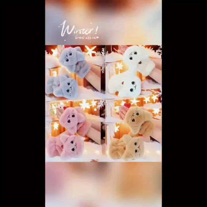 1 Pair Grey Warm Gloves