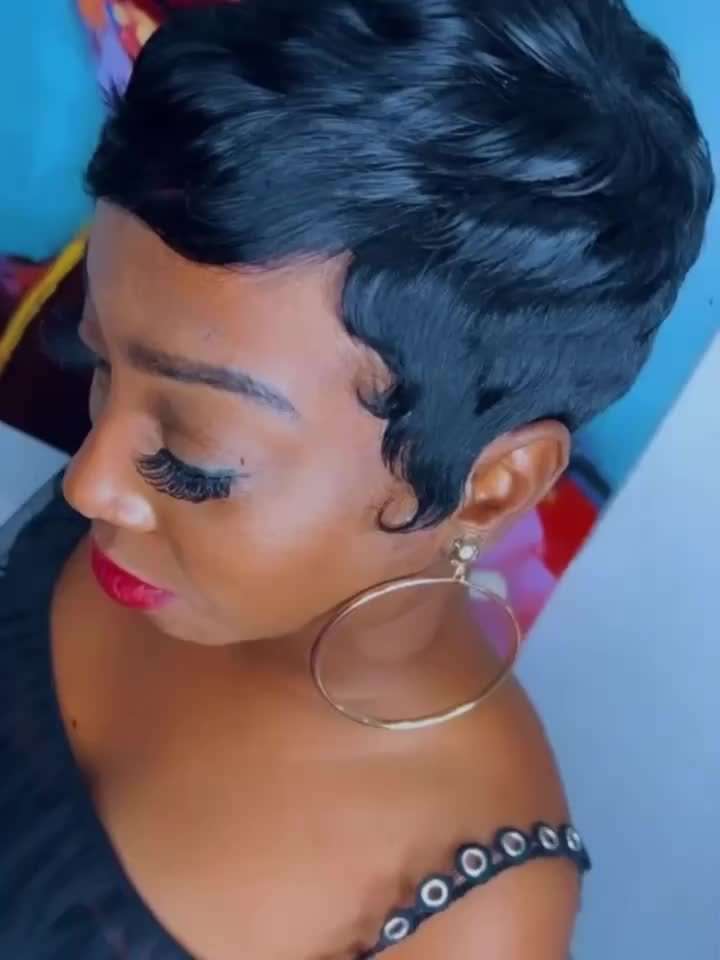 1Pc Black 10.16cm Fashion Design Wig