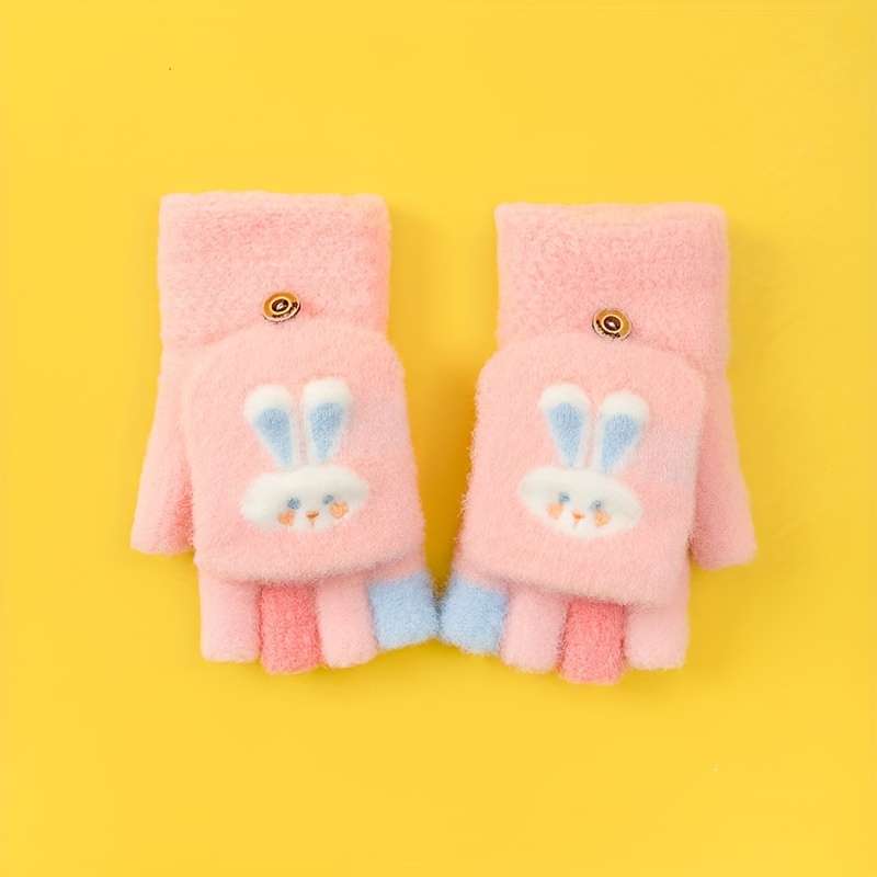1 Pair Light Pink Warm Gloves