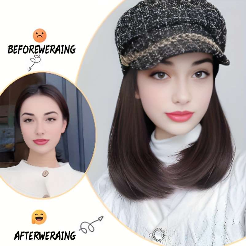 1Pc Black 25.4cm Fashion Design Wig