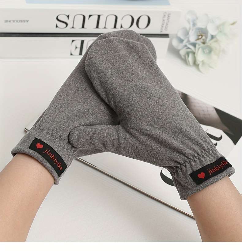 1 Pair Hidden Gray Warm Gloves