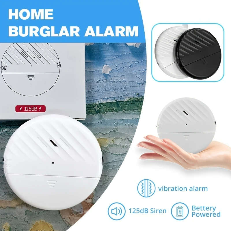 1pc Vibration Alarm Sensor 125dB Glass Breakage Anti-theft Security Easy Installation Earthquake War