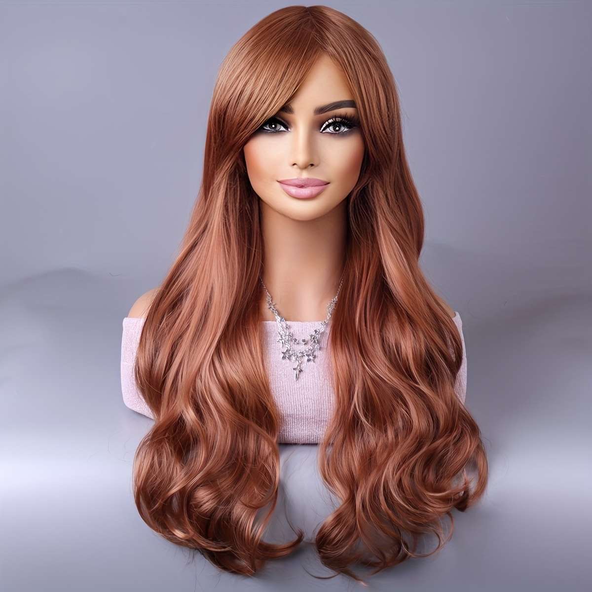 1Pc Reddish Brown 66.04cm Fashion Design Wig