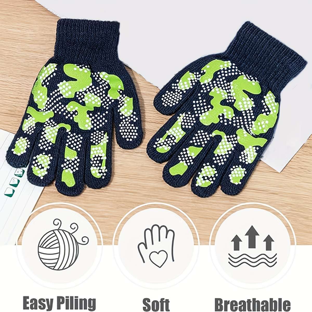 1 Pair Black Outdoor Sports Gloves