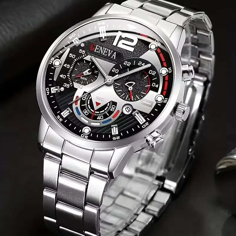 Geneva mens watch silver