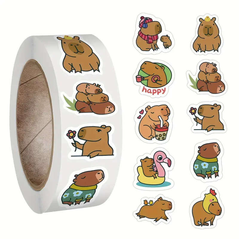 35pcs Capybara Stickers Pack - Cute Cartoon Designs