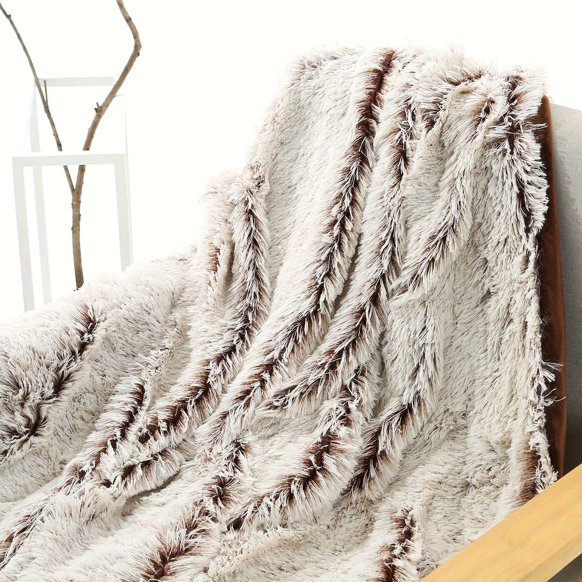 Blanket Color Two Tone Gray size 160x200cm