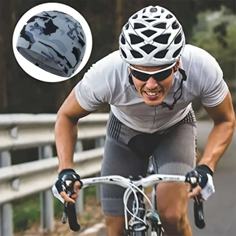 1pc Cooling Skull Cap Helmet Liner Sweat Wicking Cycling Running Hat for Men Women Color sent random