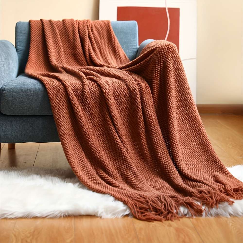 Blanket Color Rust size 152.4cmx203.2cm