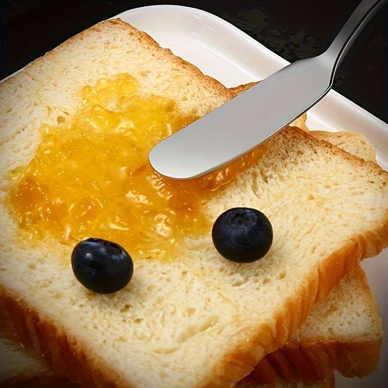 2pcs SHAON Stainless Steel Round-Head Butter Knives Rounded Edge Design for Safe Spreading J