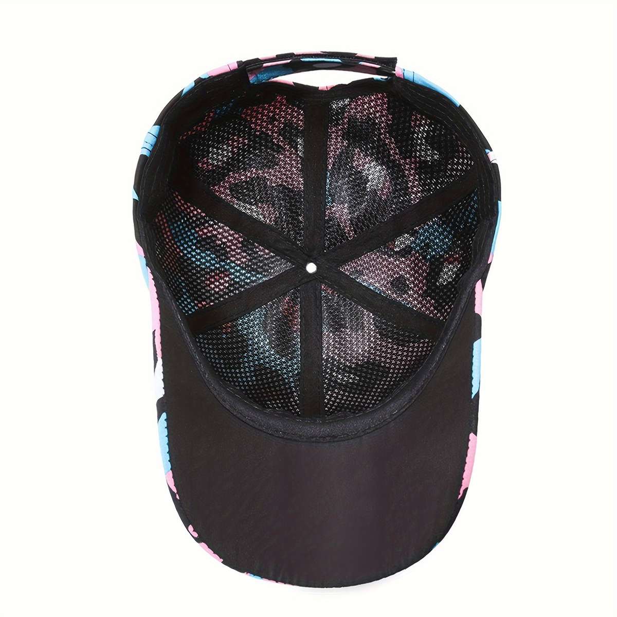 Color Block Graffiti Baseball Cap Trendy Printed Unisex Sports Hat Lightweight Adjustable Dad H