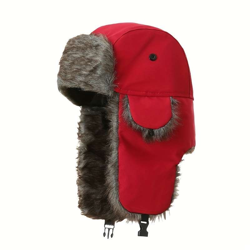 1pc Men's Winter Trapper Hat with Ear Flaps High Quality Windproof Insulated Faux Fur Lining A