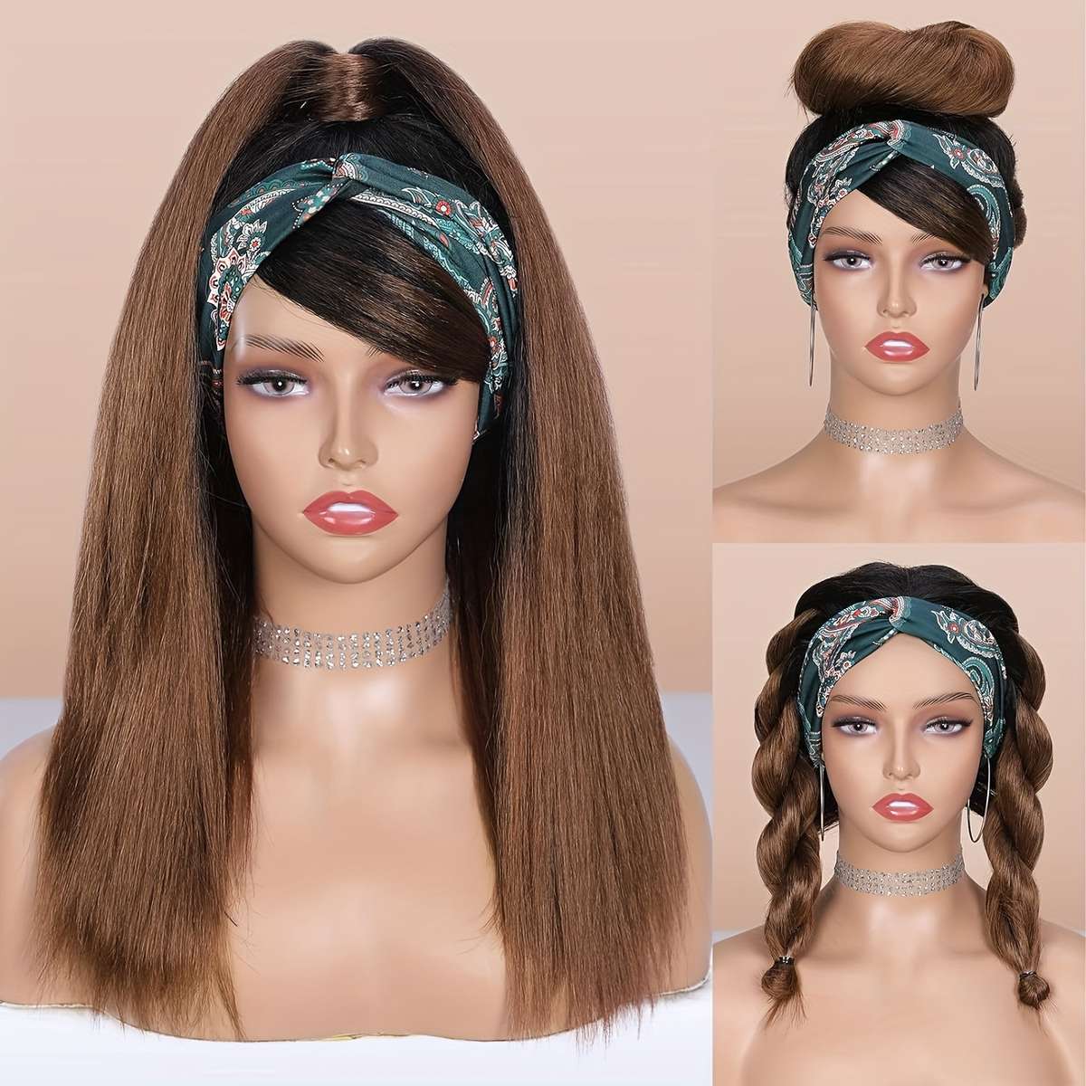 1Pc Rust 45.72cm Fashion Design Wig