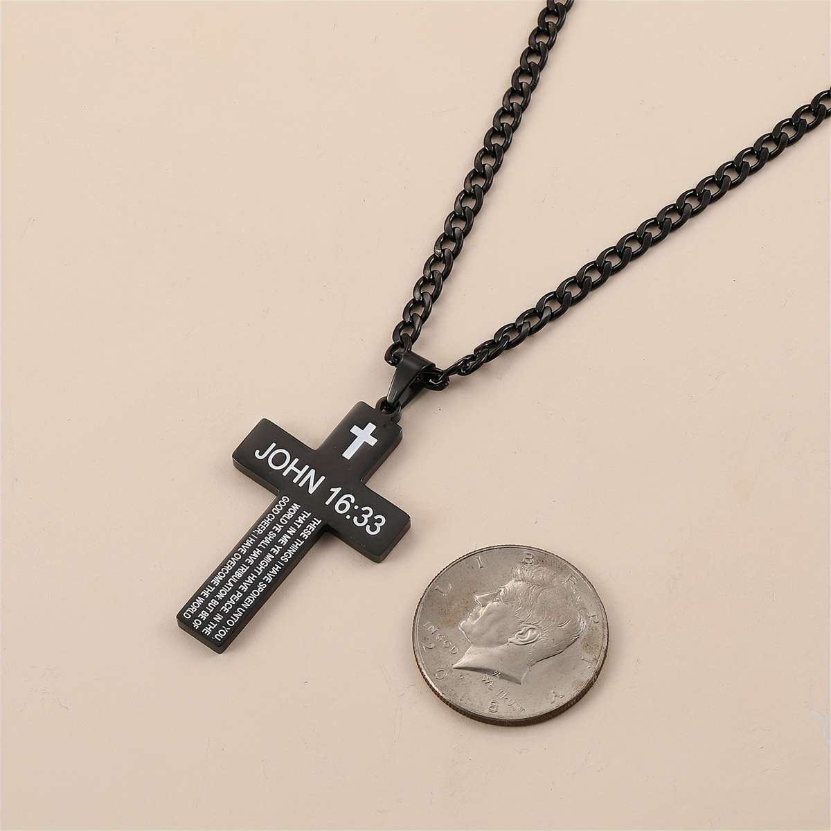 1 Piece Black Jesus Theme Pendant