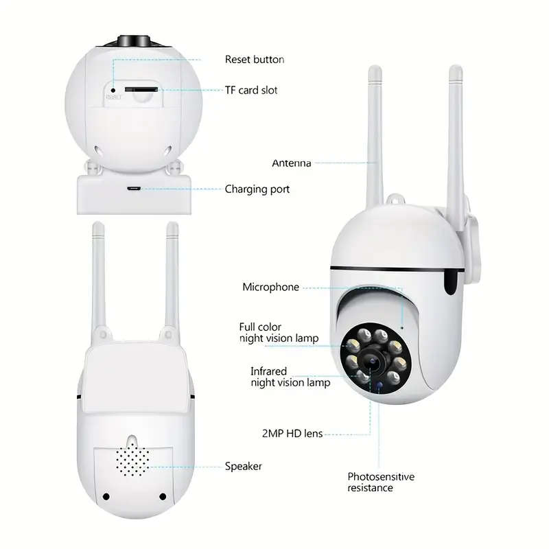 1080p HD Smart PTZ WiFi Security Camera - Indoor/Outdoor