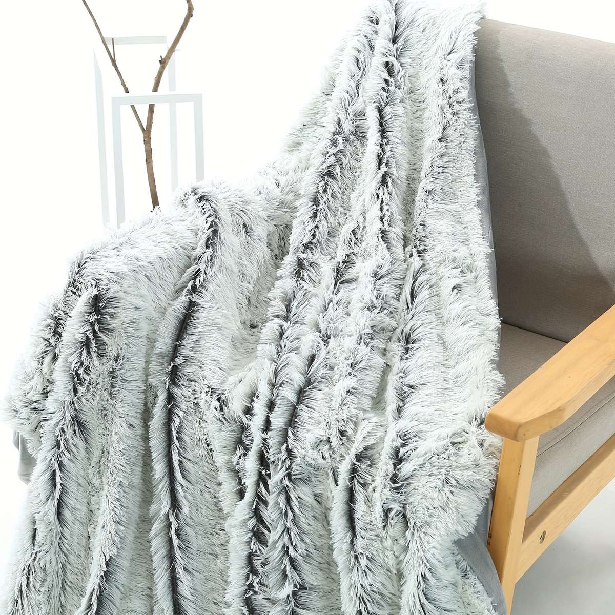 Blanket Color Two Tone Gray size 160x200cm