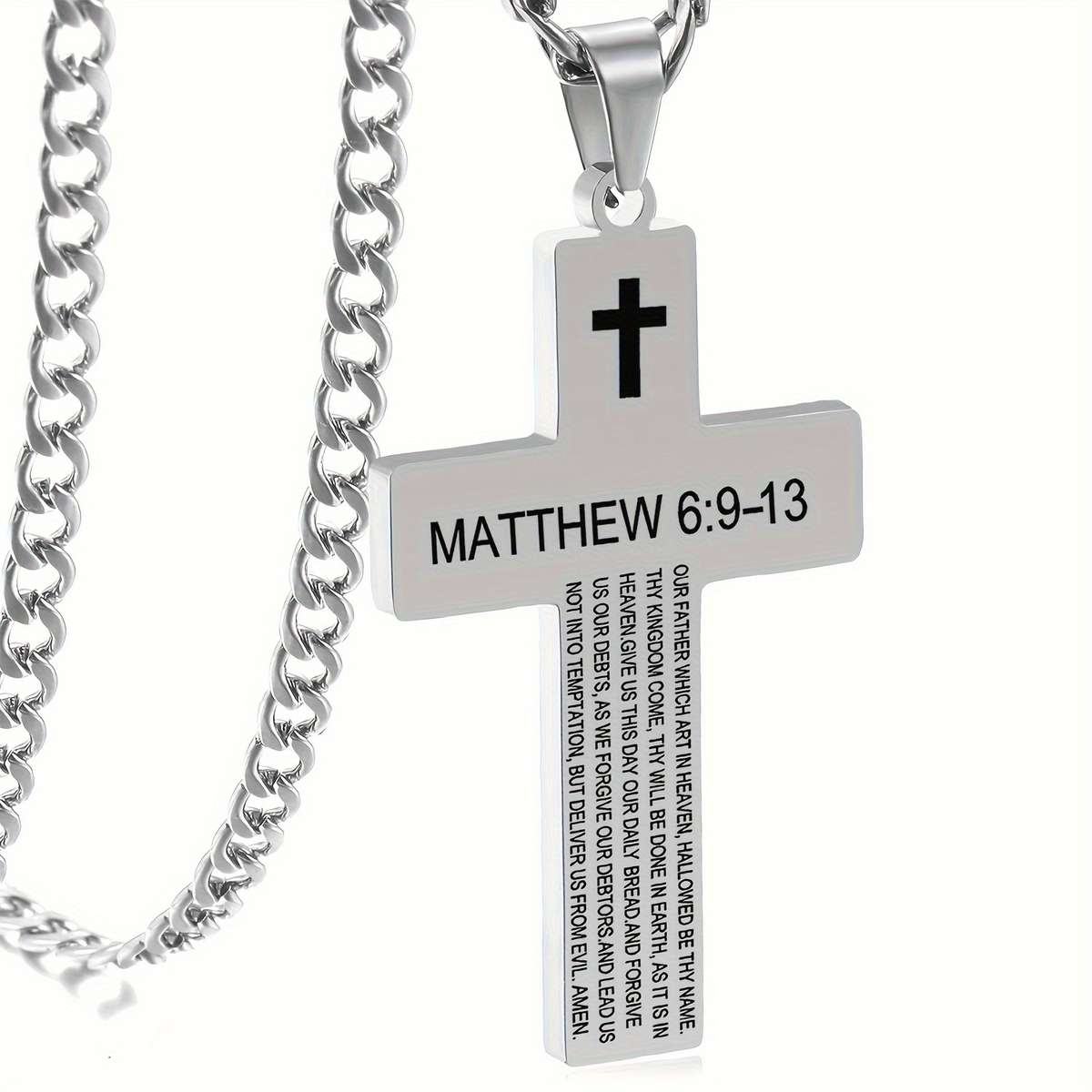 Silvery Jesus Theme Pendant