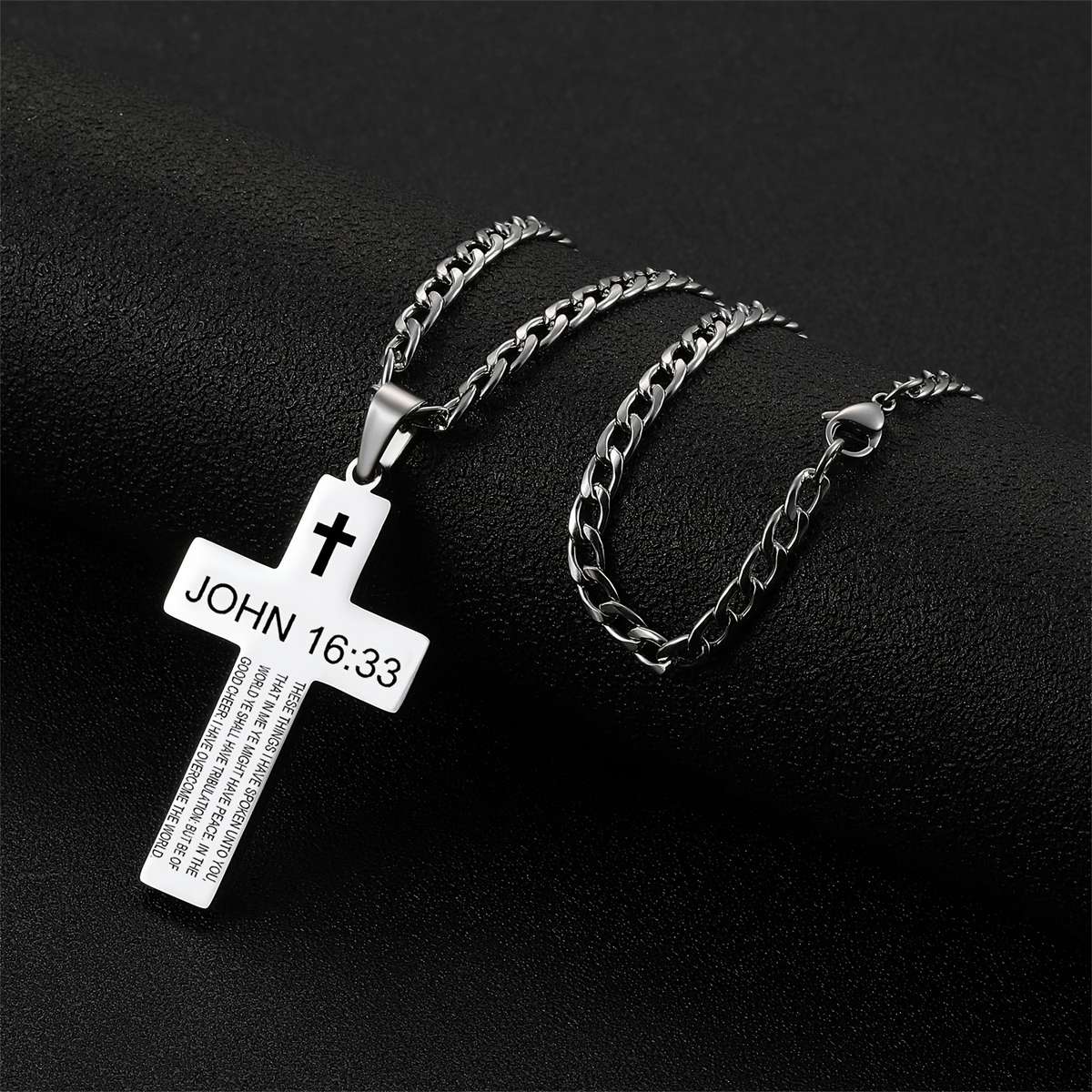 Silvery Jesus Theme Pendant