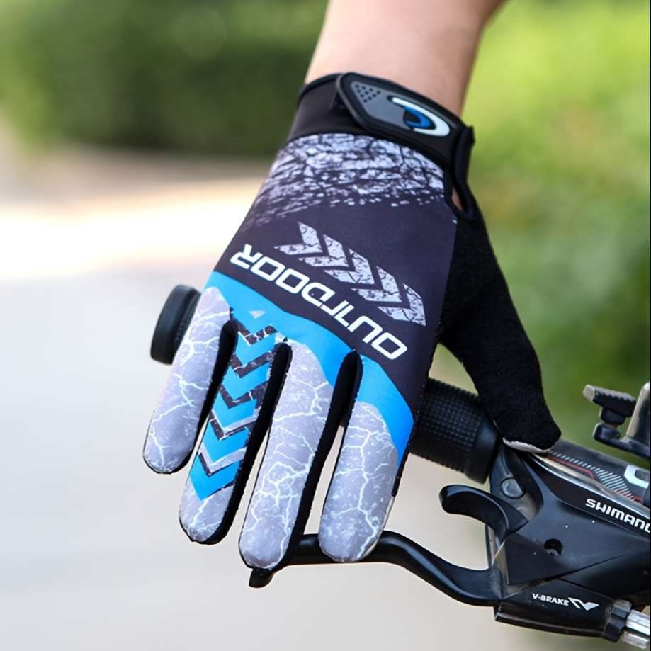 1 Pair Maple Leaf Blue One Size Outdoor Sports Gloves