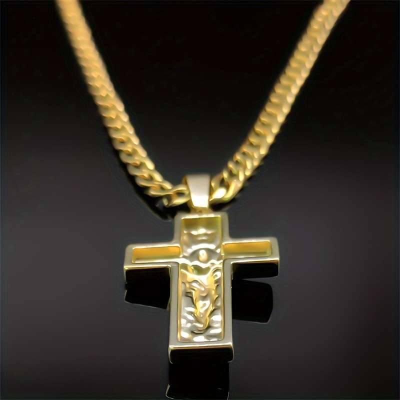 1 Piece Golden Jesus Theme Pendant