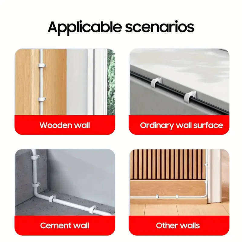 100 White Cable Clips