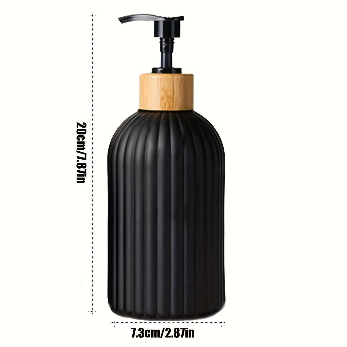 2pcs Plastic Soap Dispenser For Bathroom Bamboo Pump   17oz2 Kitchen Soap Dispenser Set Dis