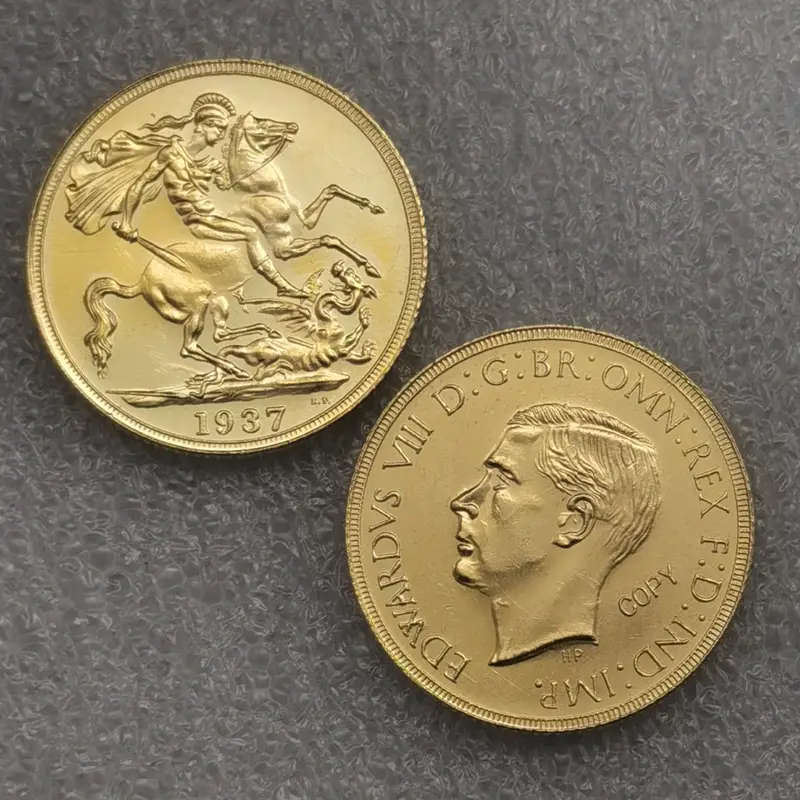 1937 UK Edward VIII Golden Replica Coin