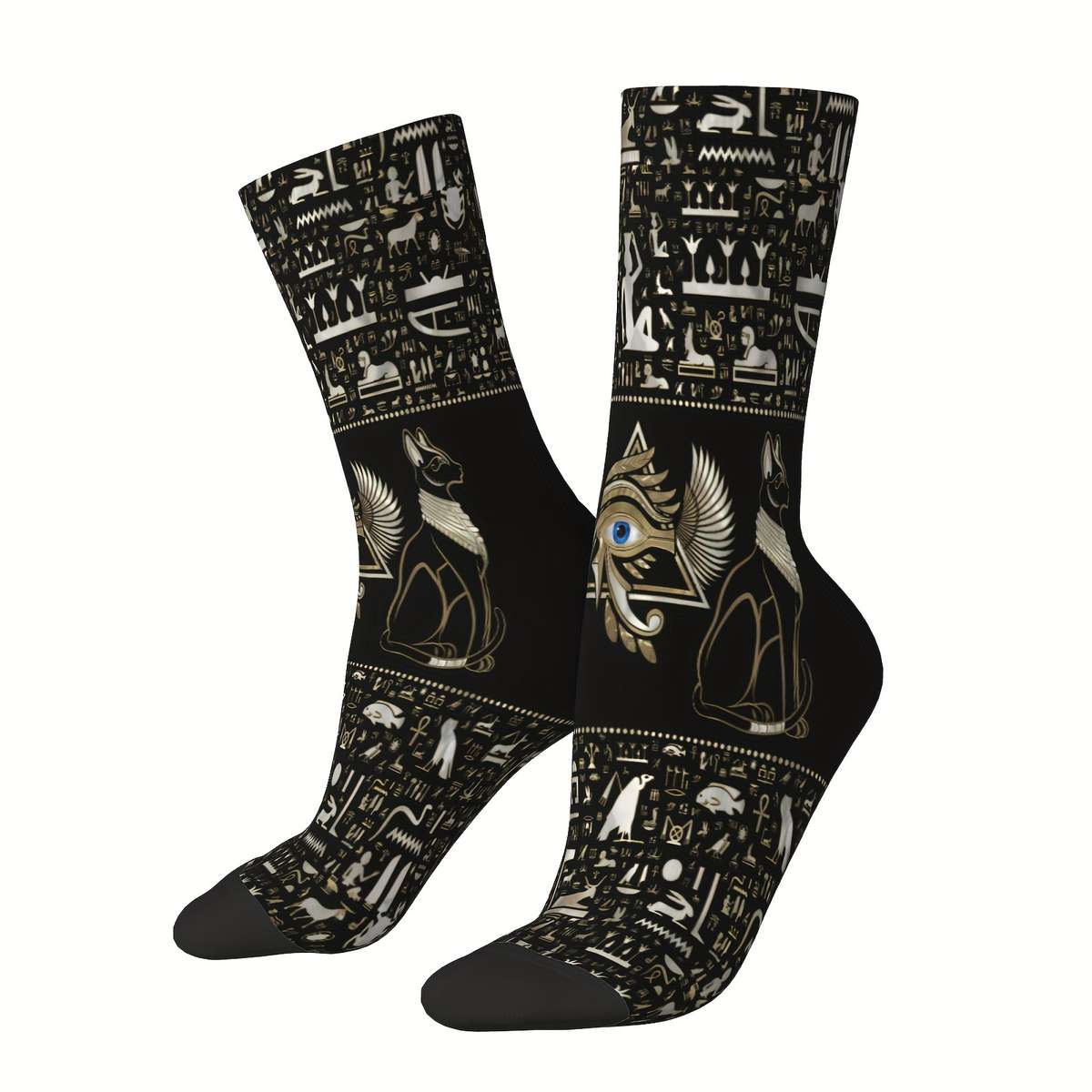 1 Pair One Size Black Eye Of Horus Socks