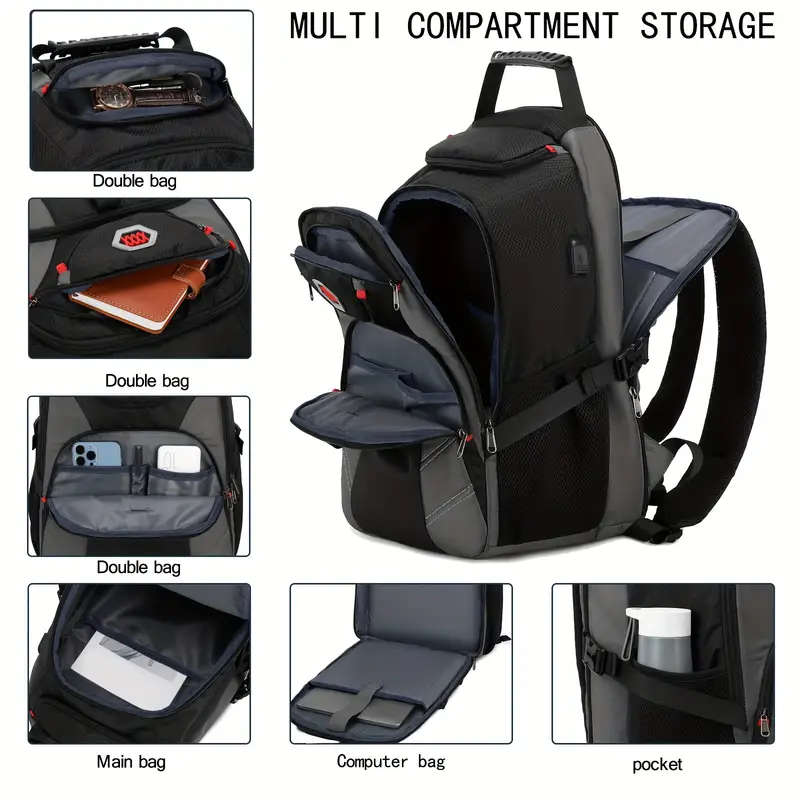 A travel notebook laptop backpack a durable business backpack with USB charging port suitable