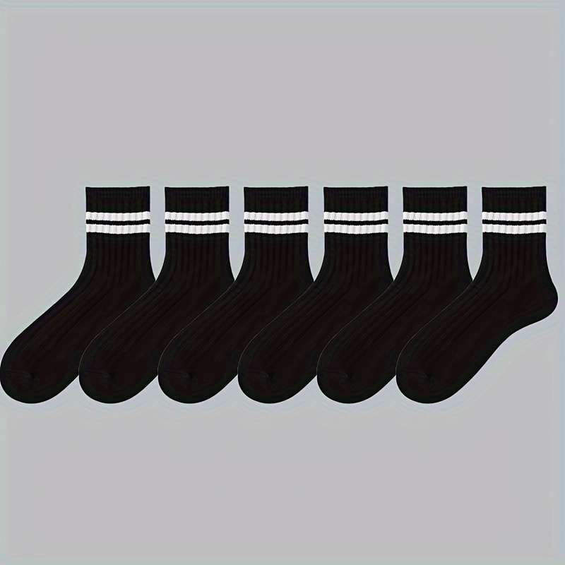 6 Pairs Black One Size High Elastic Socks