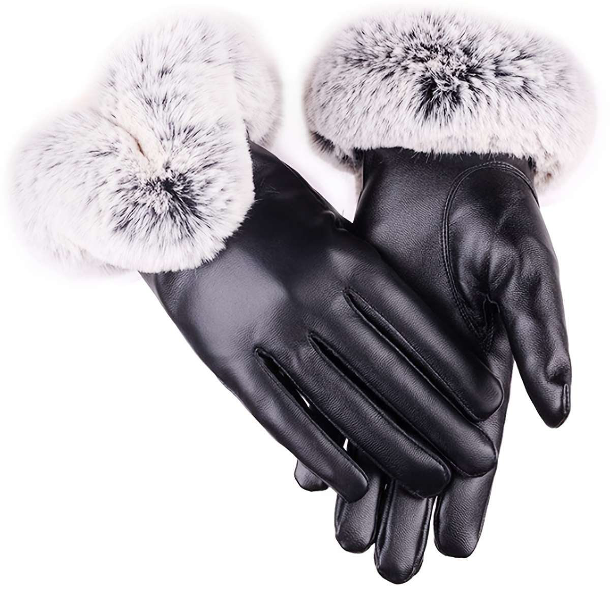 1 Pair Black One Size Warm Gloves